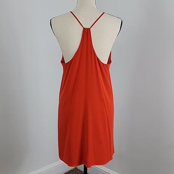 Alice + Olivia Fierra Red Orange Silk Racerback Mini Dress MINOR FLAWS Size S - Picture 3 of 15